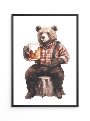 Bär mit Bier humorvoll