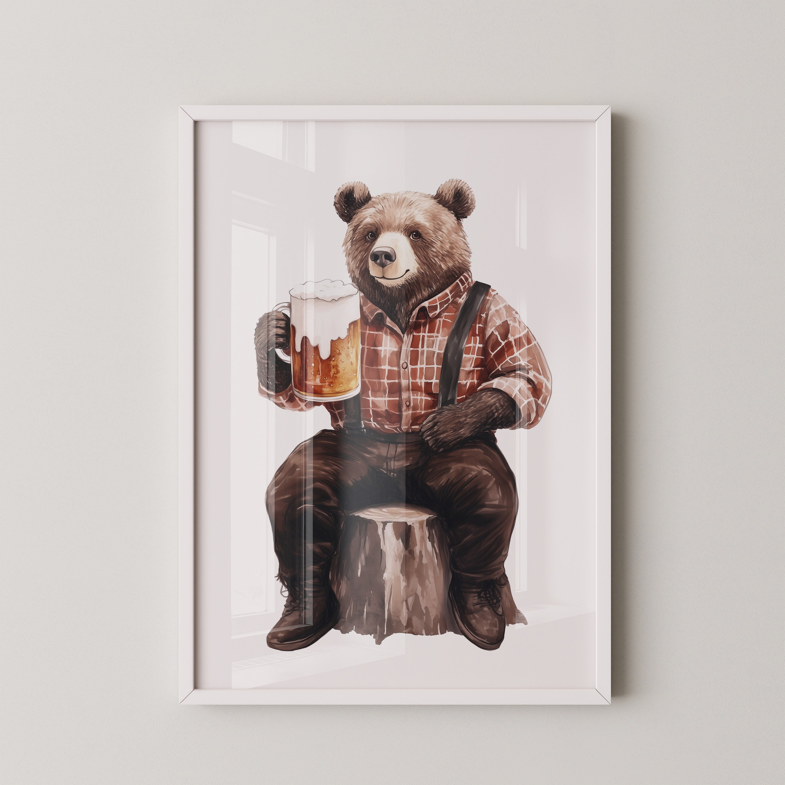 Bär mit Bier humorvoll