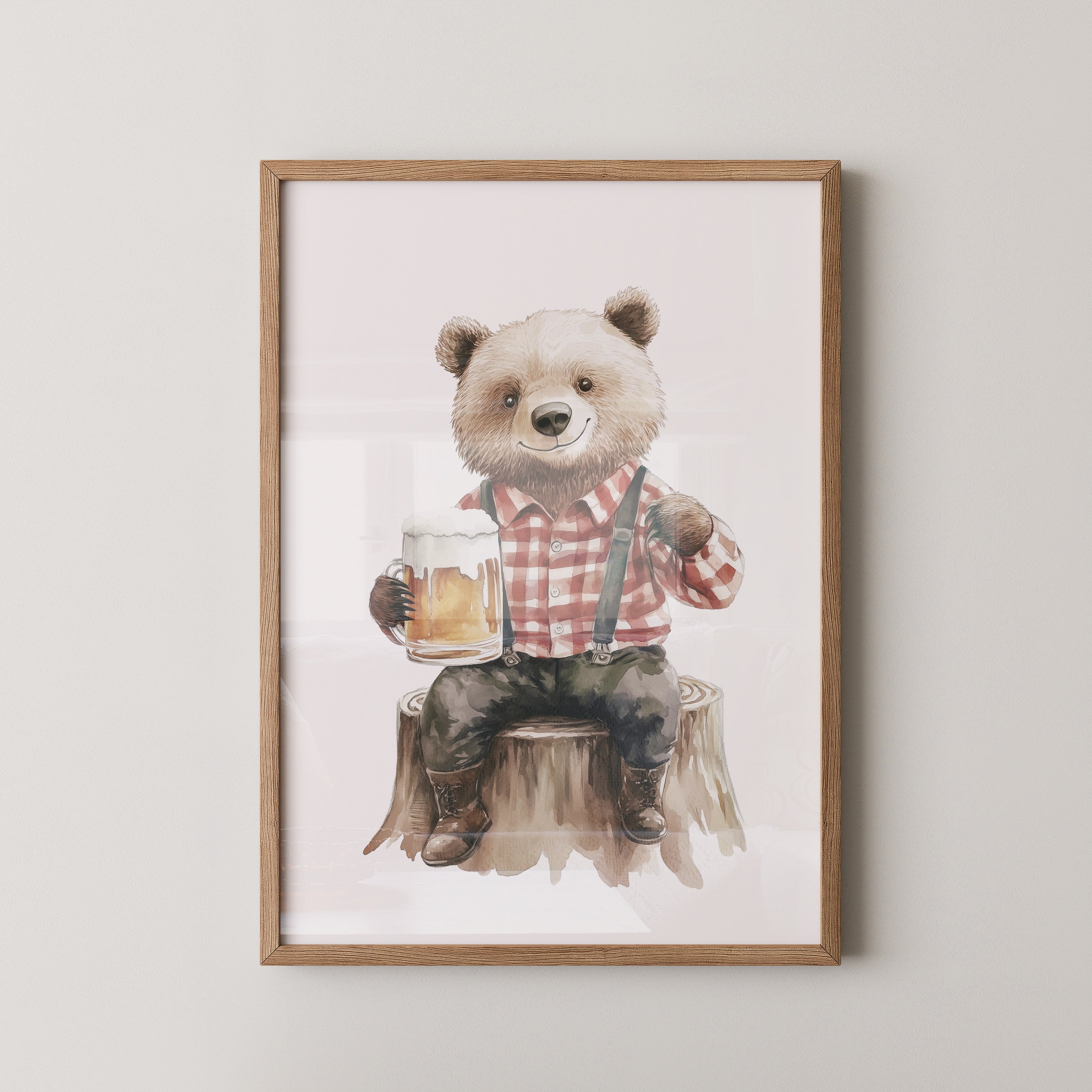 Bär kariertes Holzfällerhemd