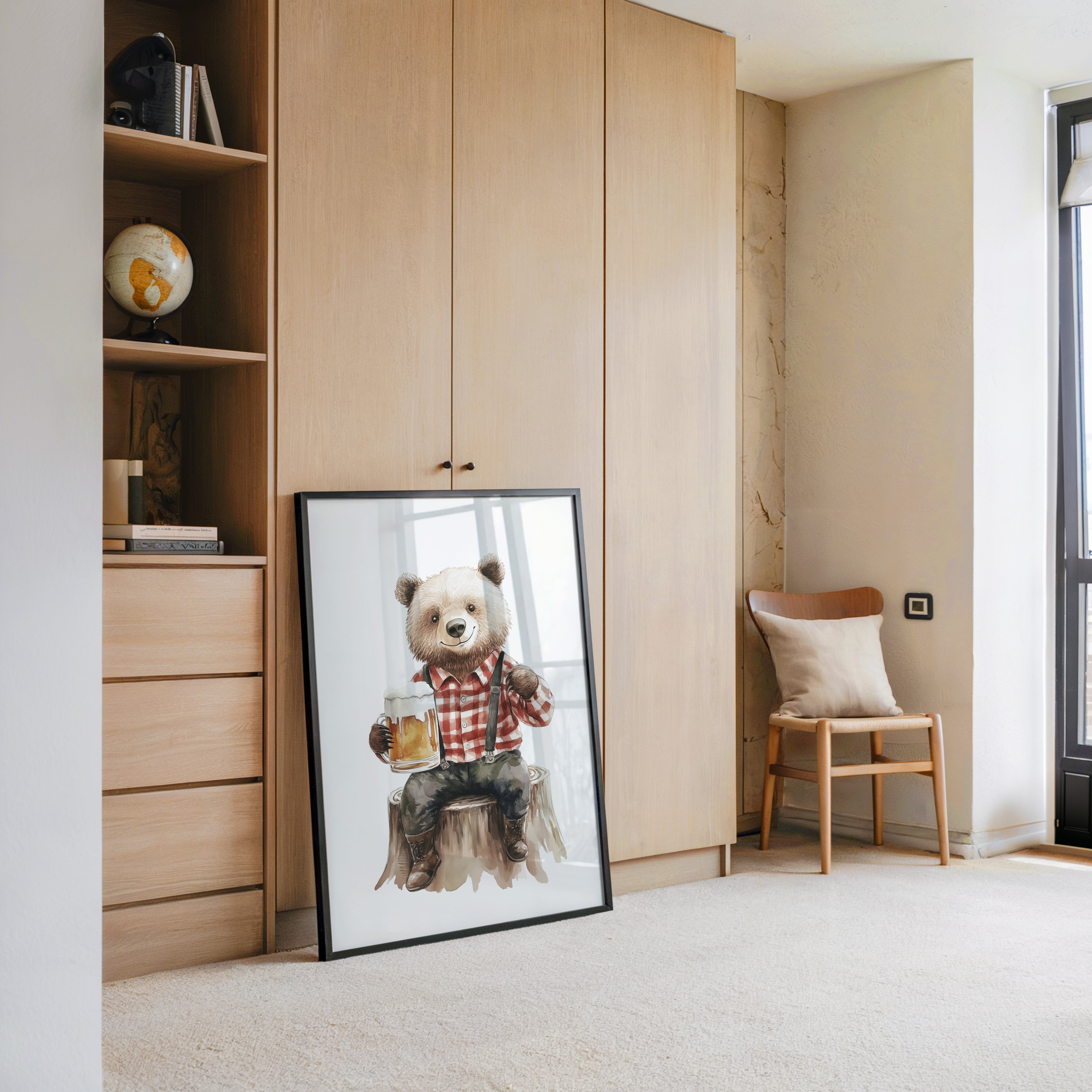 Bär kariertes Holzfällerhemd