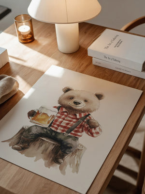 Bär kariertes Holzfällerhemd