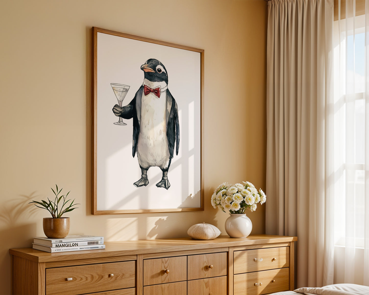 Pinguin Anzug Cocktailszene