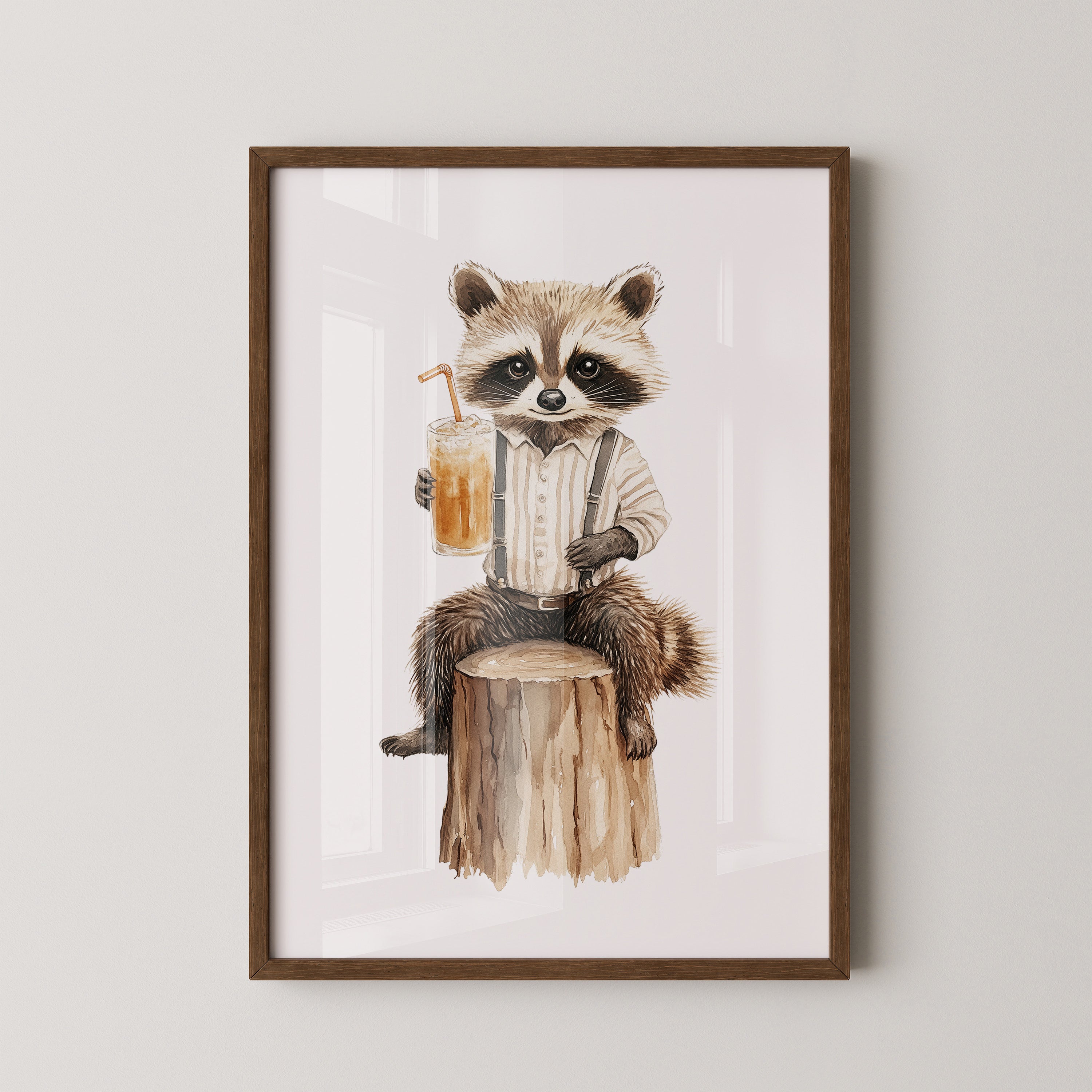 Waschbär Cocktail illustriert