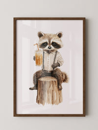 Waschbär Cocktail illustriert