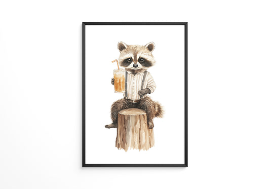 Waschbär Cocktail illustriert