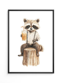 Waschbär Cocktail illustriert