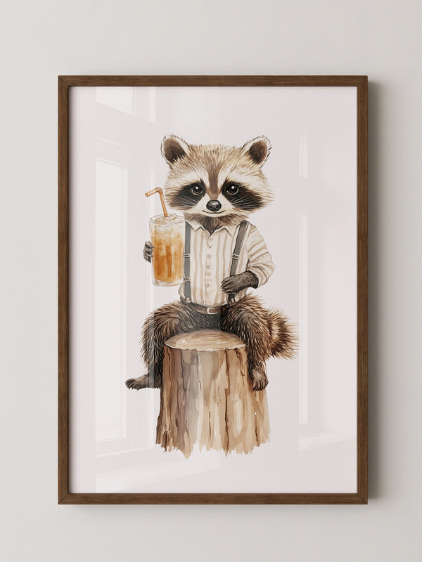 Waschbär Cocktail illustriert