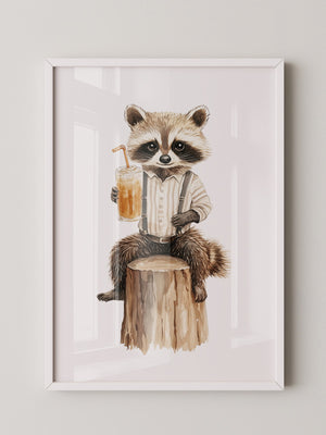 Waschbär Cocktail illustriert
