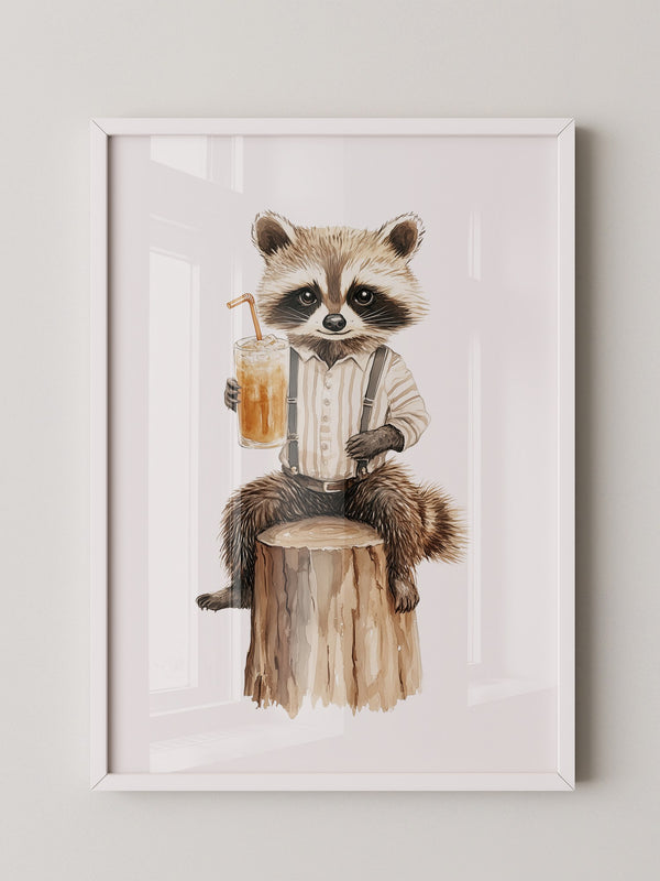 Waschbär Cocktail illustriert