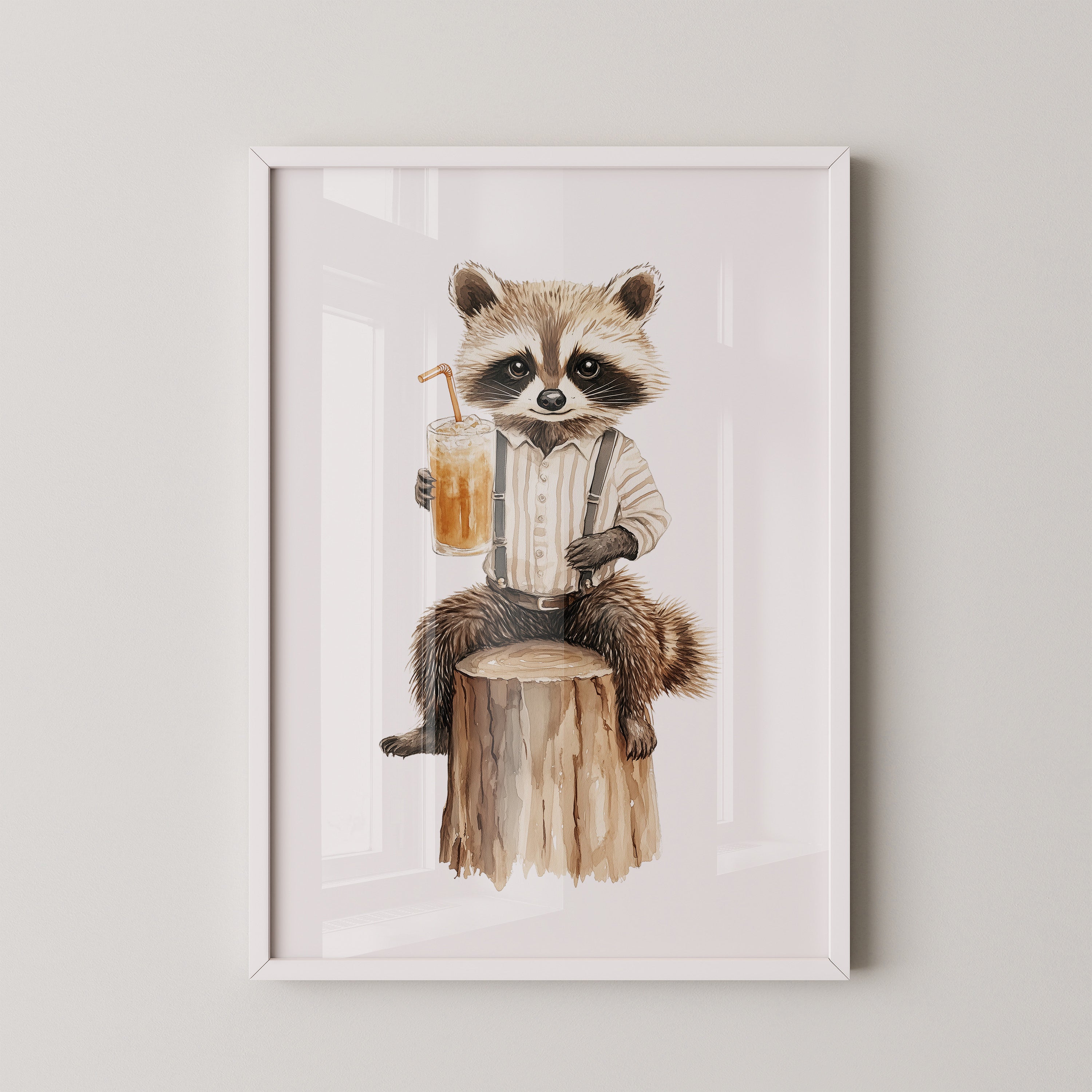 Waschbär Cocktail illustriert