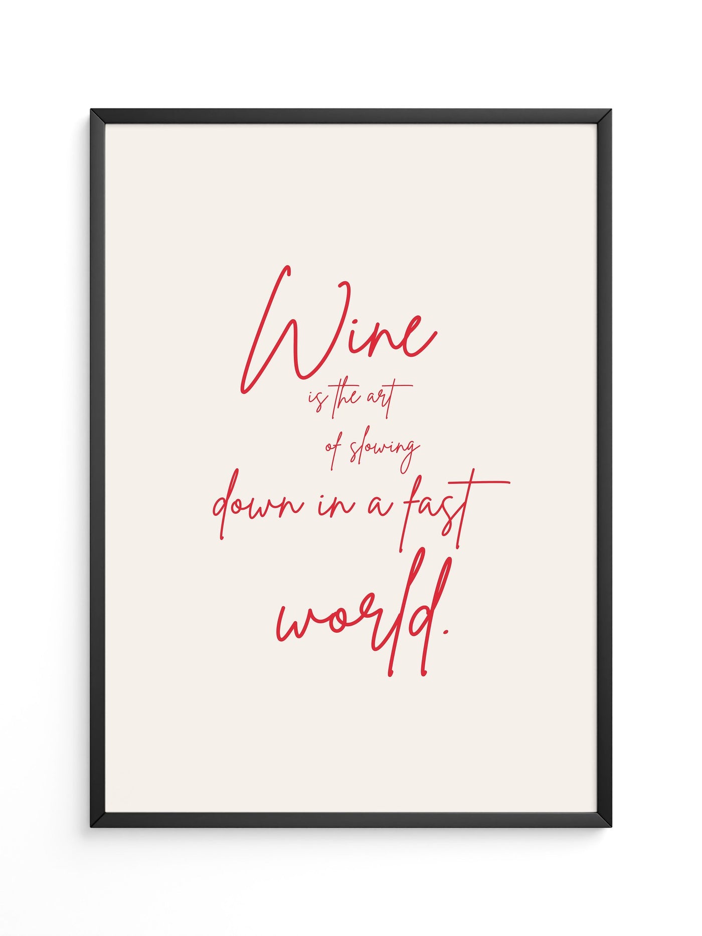 Wein Zitat rote Handschrift