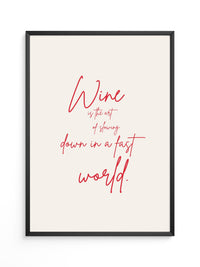 Wein Zitat rote Handschrift