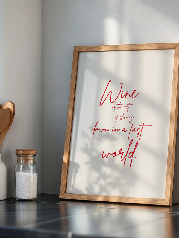 Wein Zitat rote Handschrift