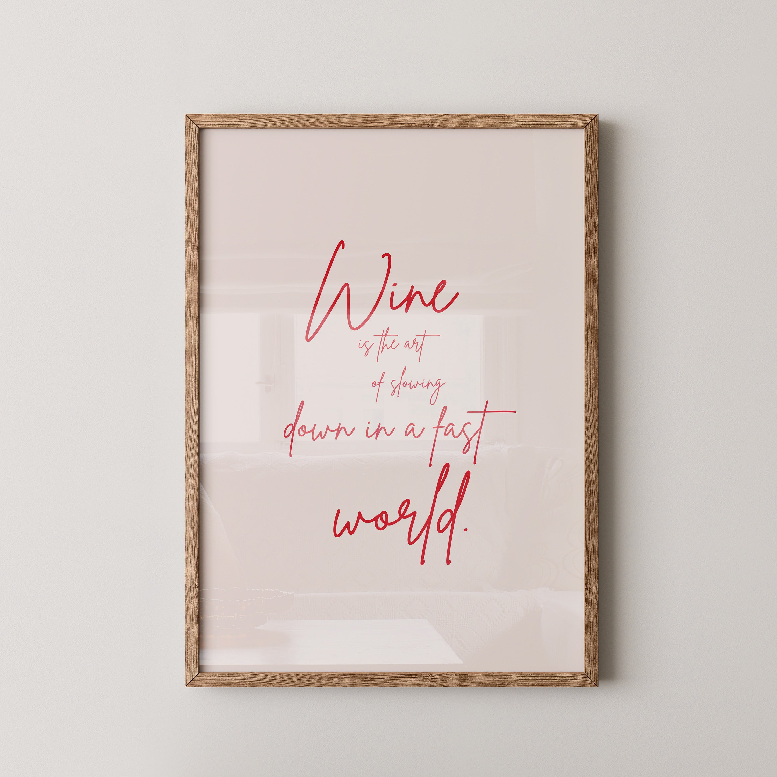 Wein Zitat rote Handschrift