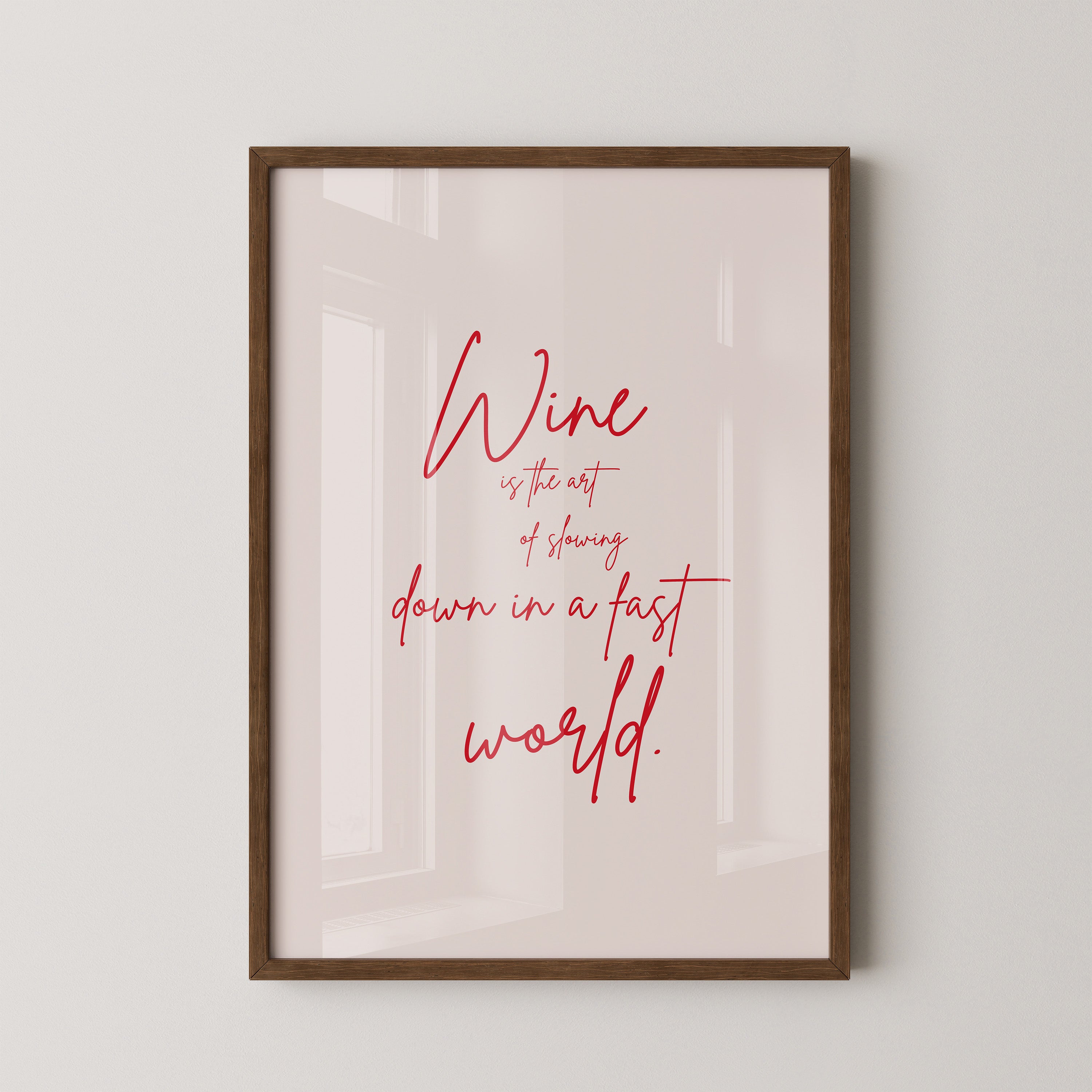 Wein Zitat rote Handschrift