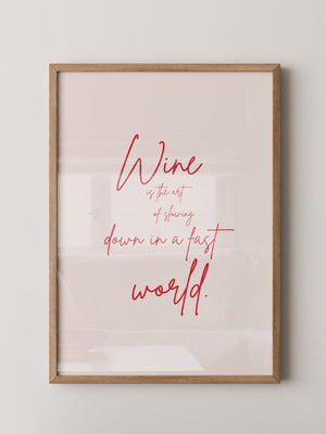 Wein Zitat rote Handschrift