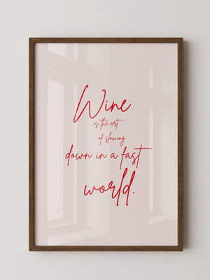 Wein Zitat rote Handschrift