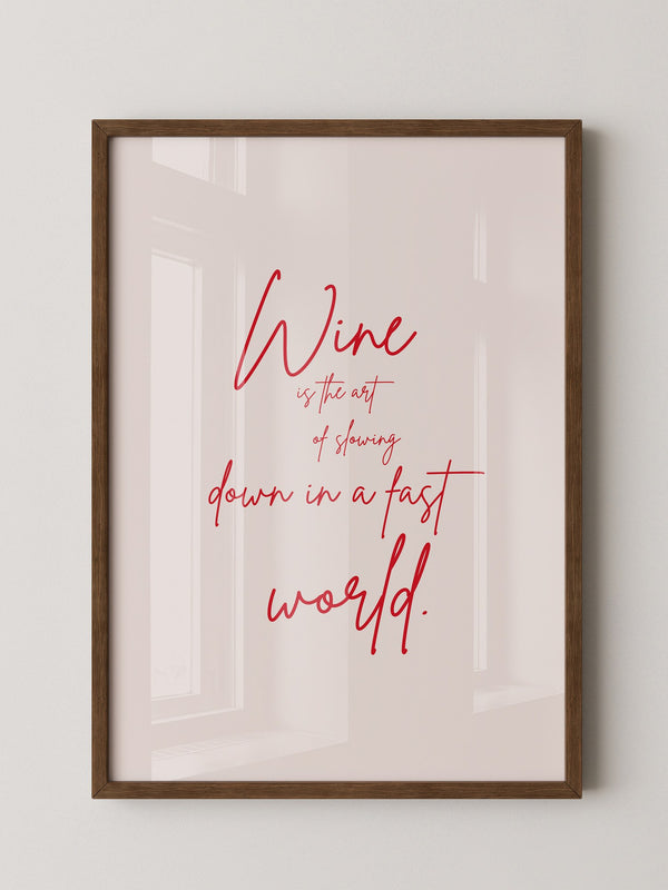 Wein Zitat rote Handschrift