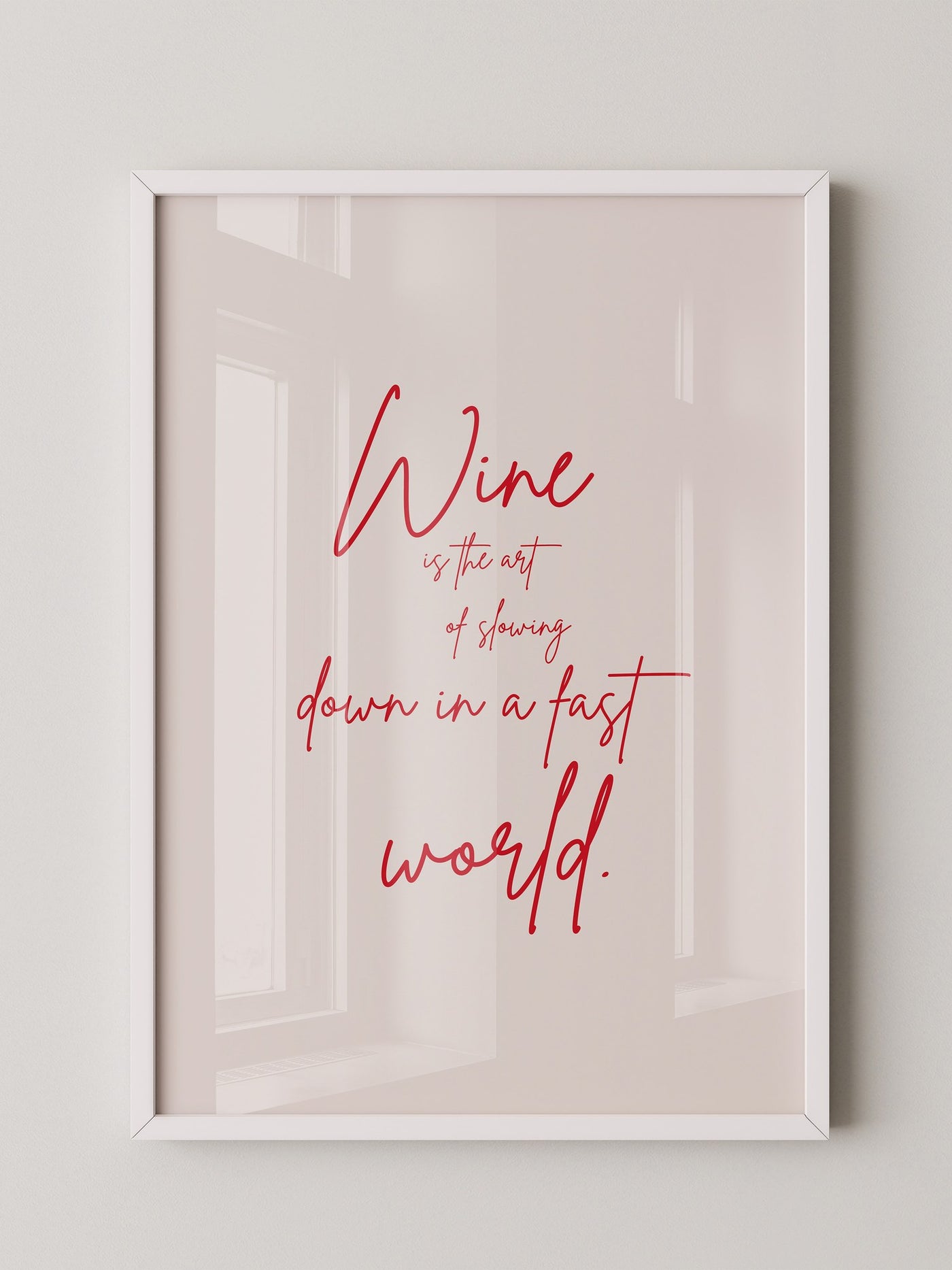Wein Zitat rote Handschrift