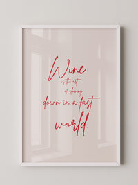Wein Zitat rote Handschrift
