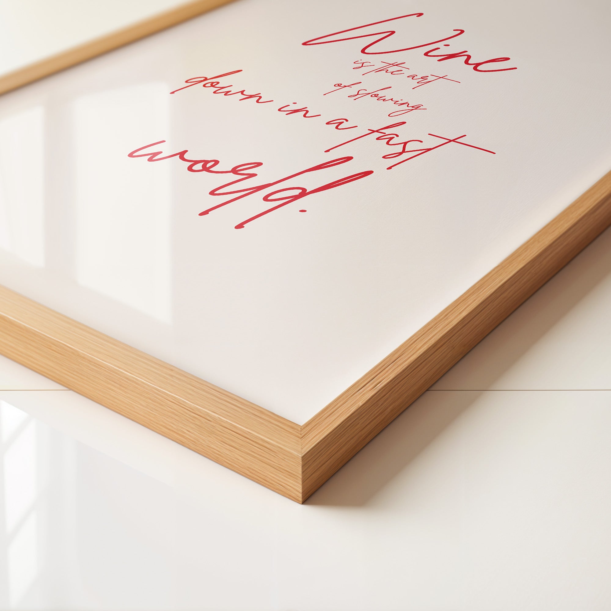 Wein Zitat rote Handschrift