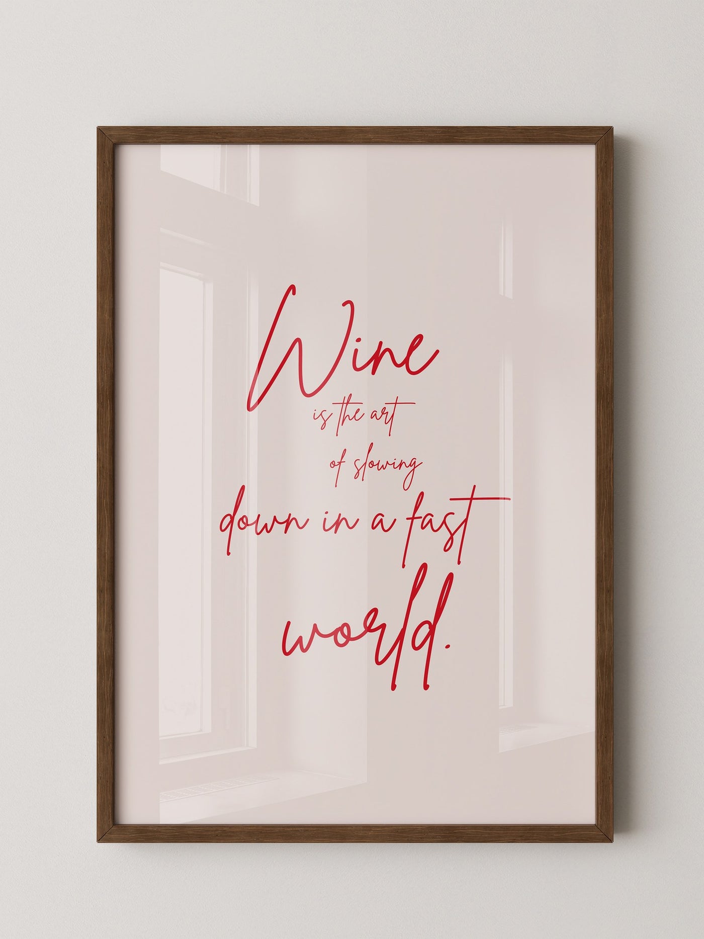 Wein Zitat rote Handschrift
