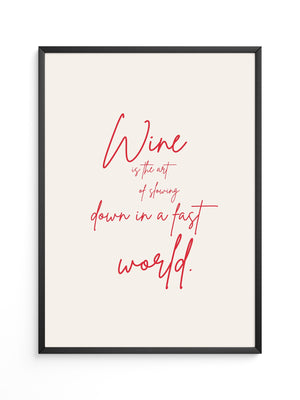 Wein Zitat rote Handschrift