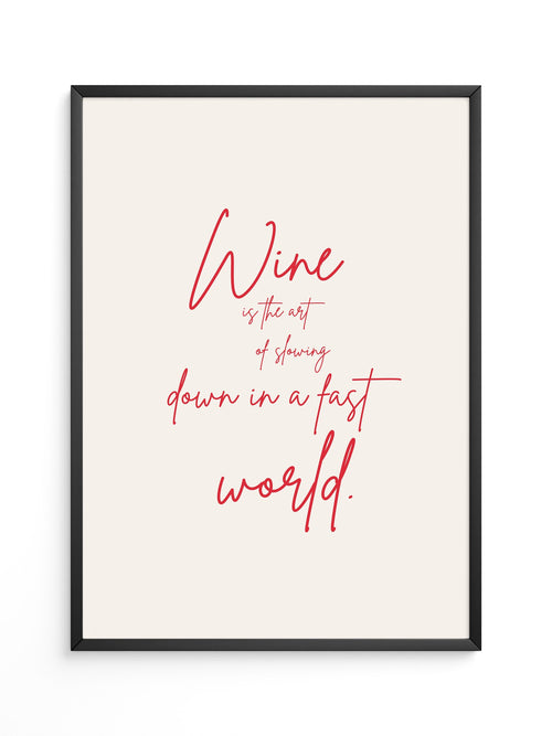 Wein Zitat rote Handschrift