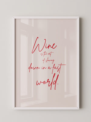 Wein Zitat rote Handschrift