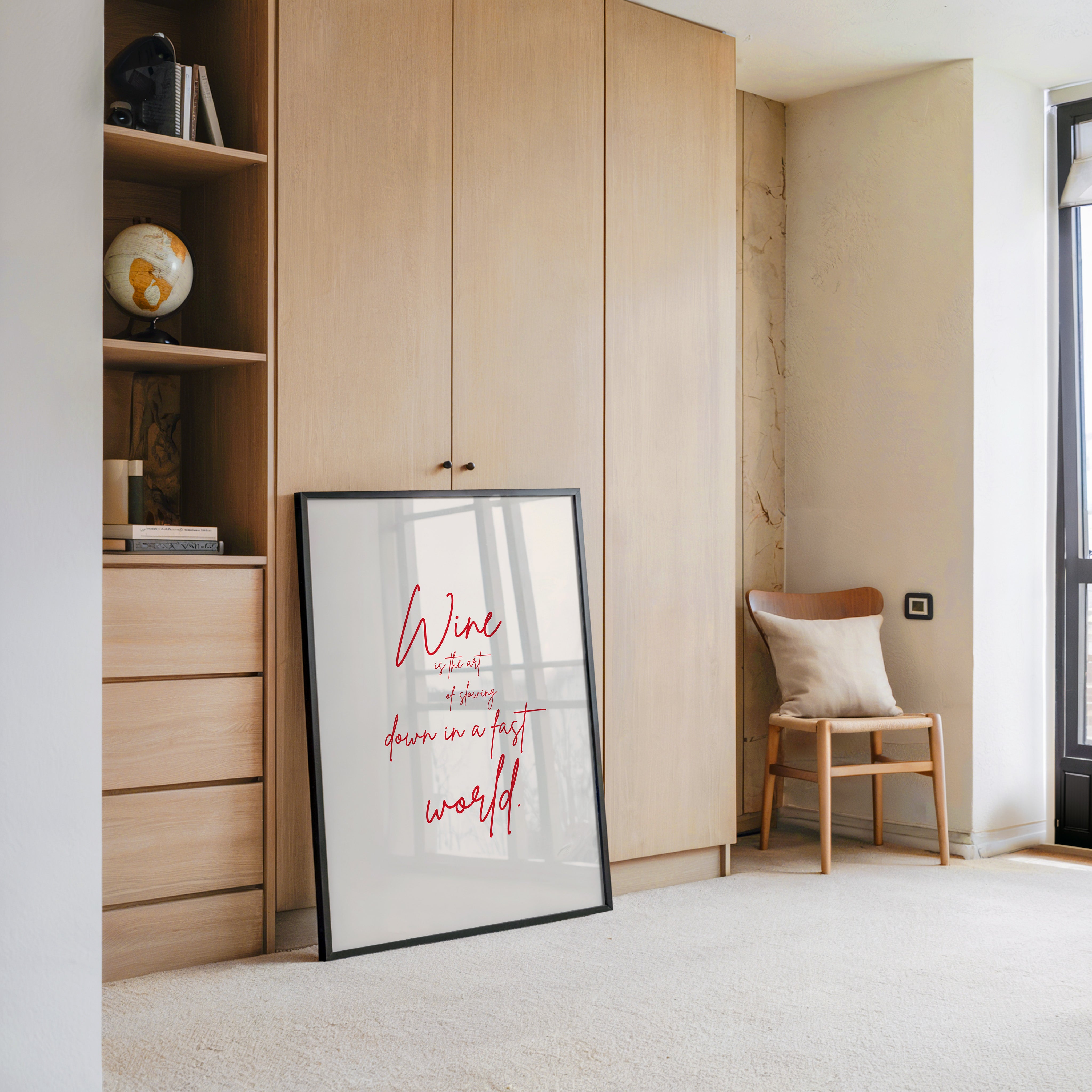 Wein Zitat rote Handschrift