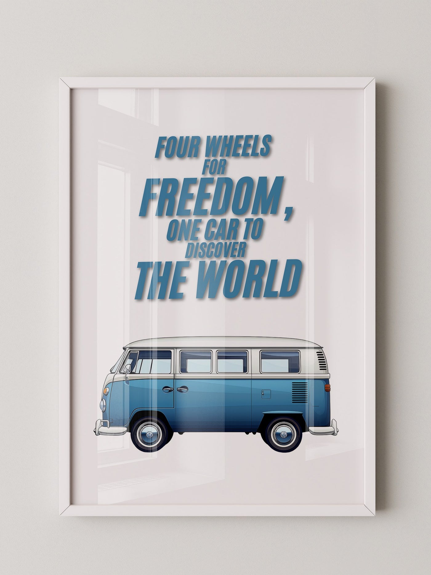Bulli Freiheit Retro Blau