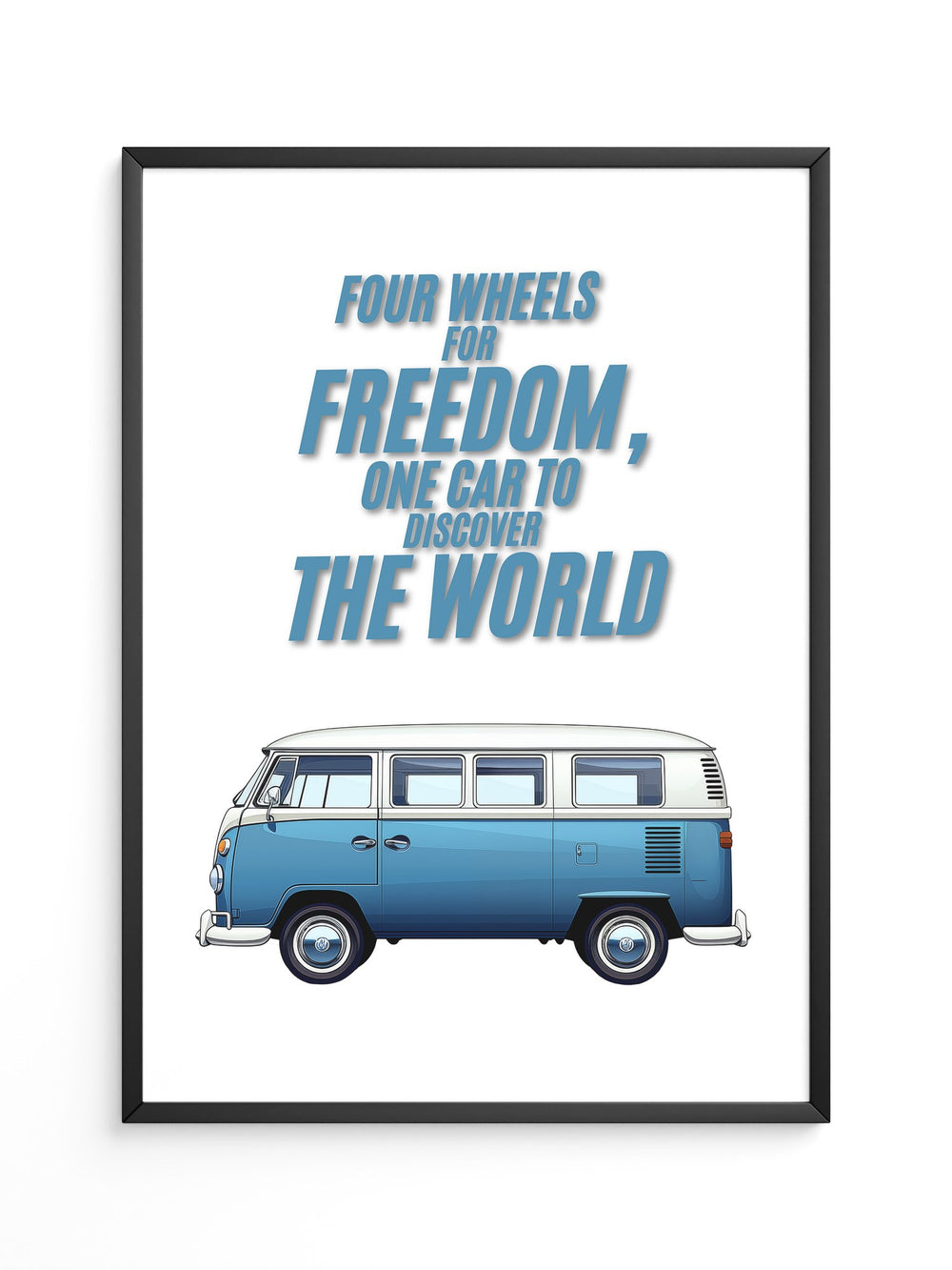 Bulli Freiheit Retro Blau