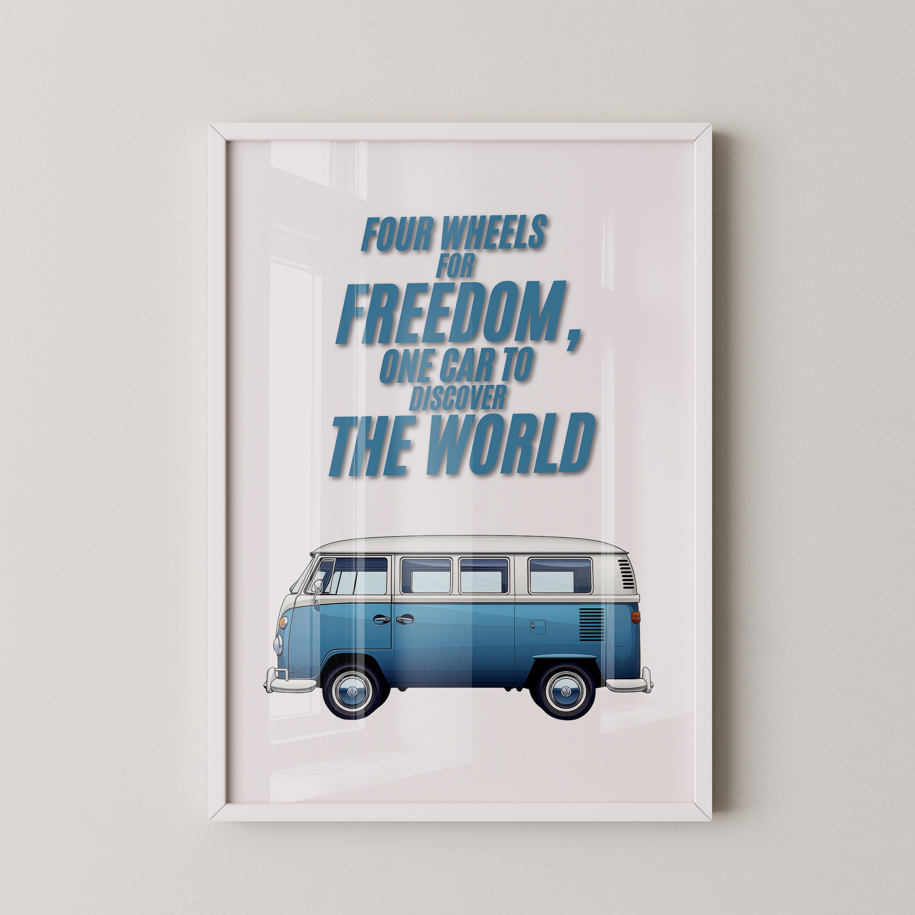 Bulli Freiheit Retro Blau