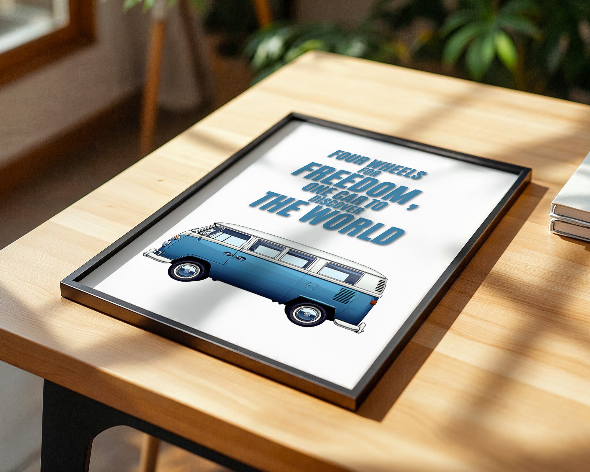 Bulli Freiheit Retro Blau