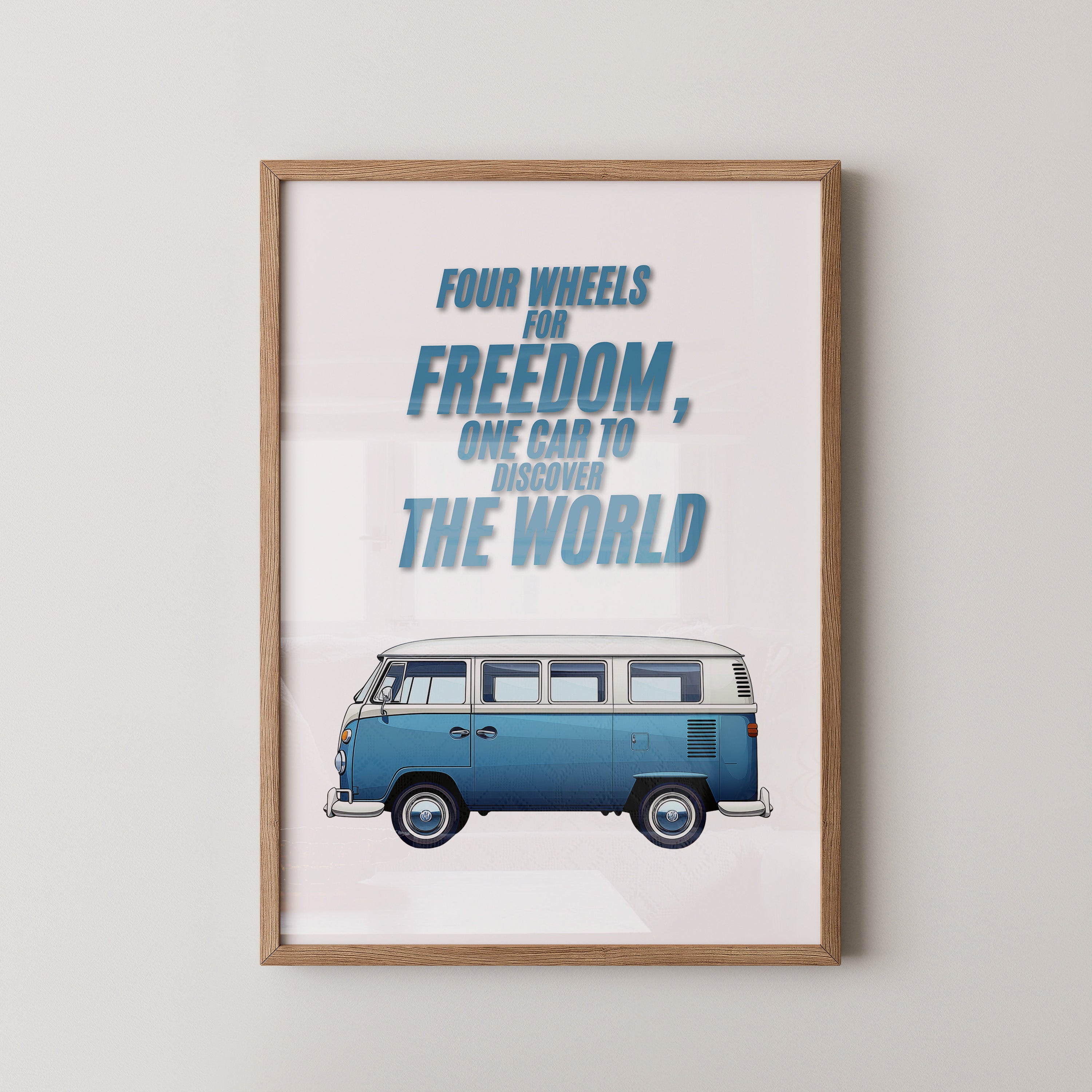 Bulli Freiheit Retro Blau