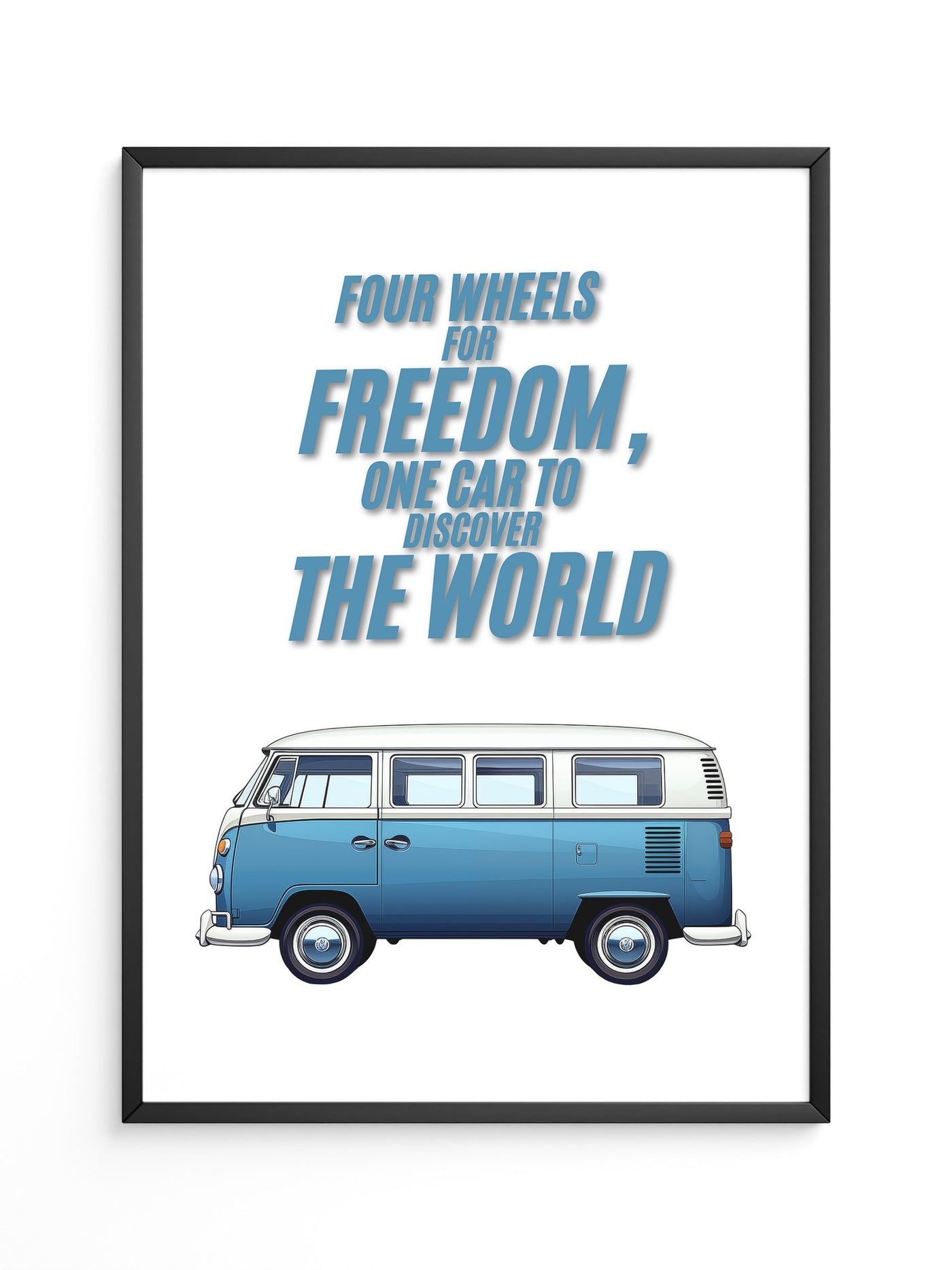 Bulli Freiheit Retro Blau