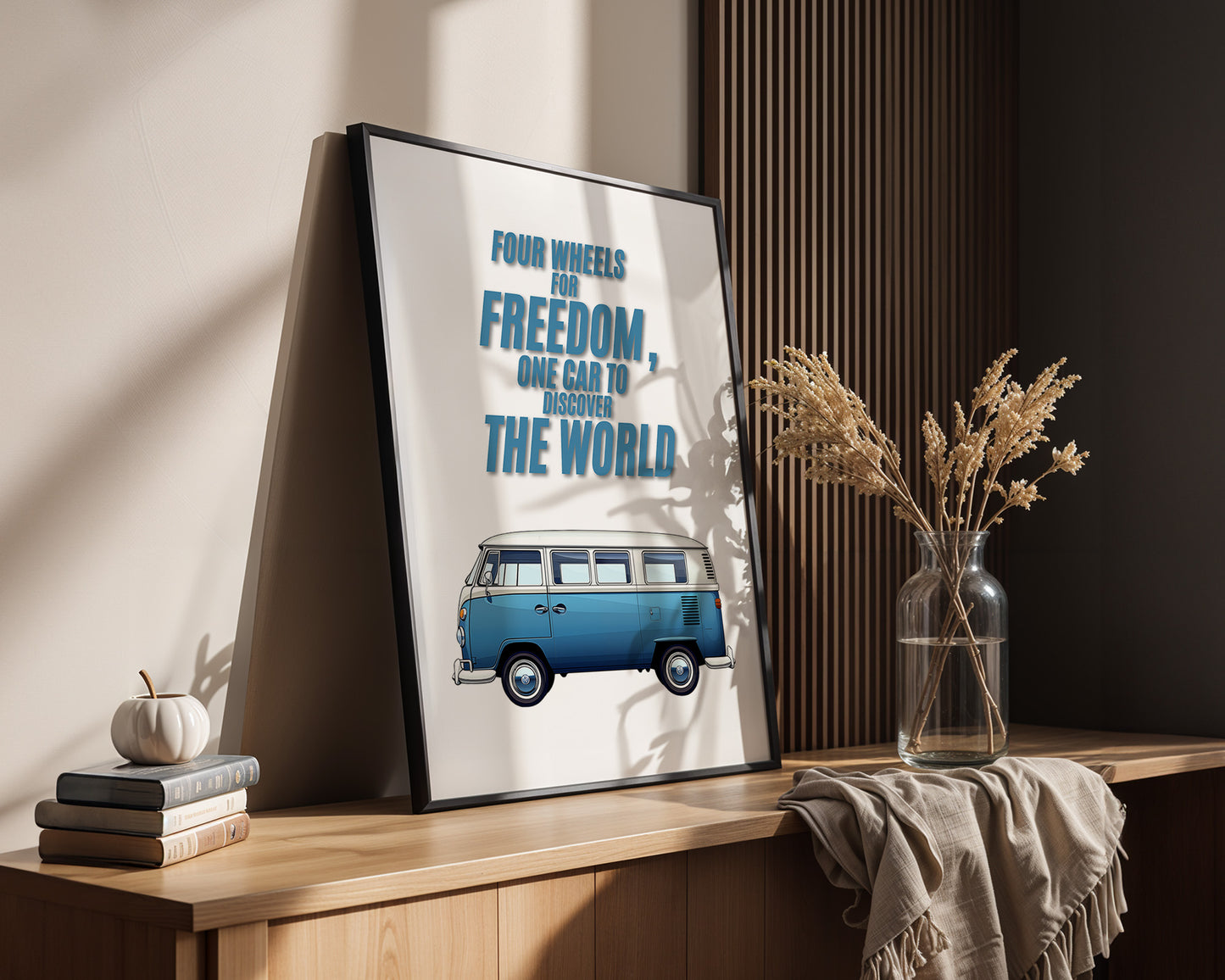 Bulli Freiheit Retro Blau
