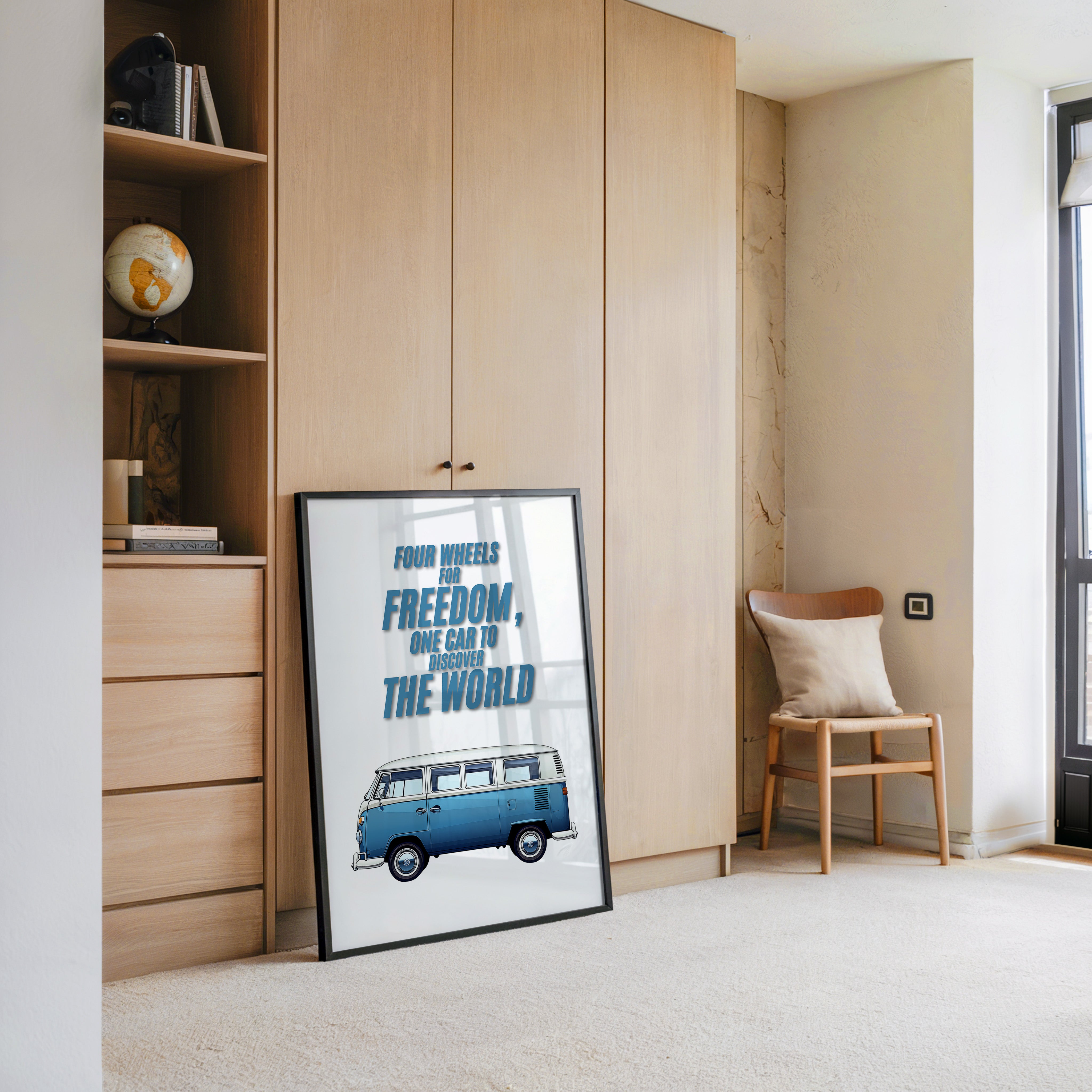 Bulli Freiheit Retro Blau