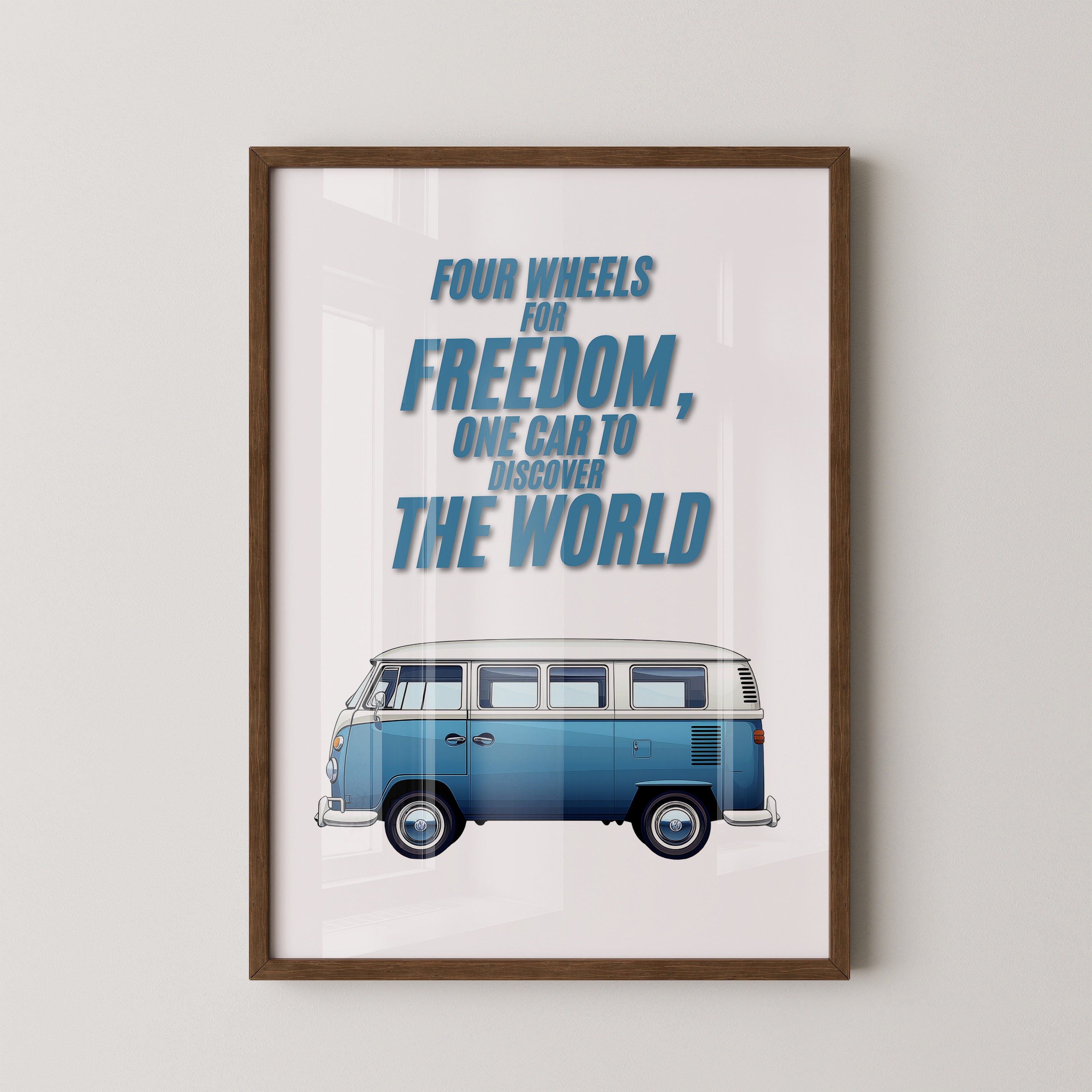 Bulli Freiheit Retro Blau