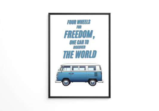 VW Bus Illustration Retro