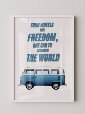 VW Bus Illustration Retro