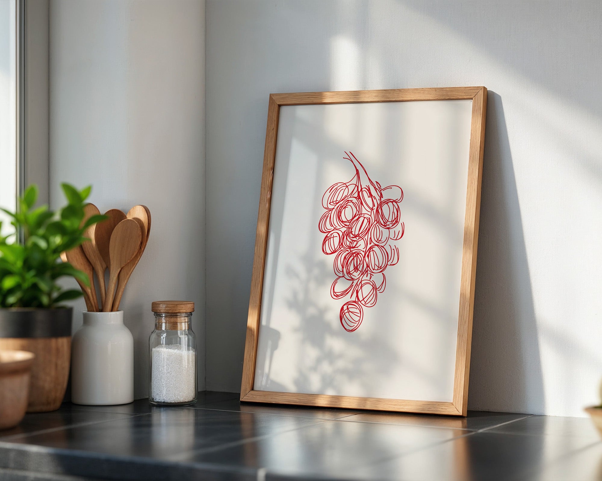 Weintrauben Skizze Rot