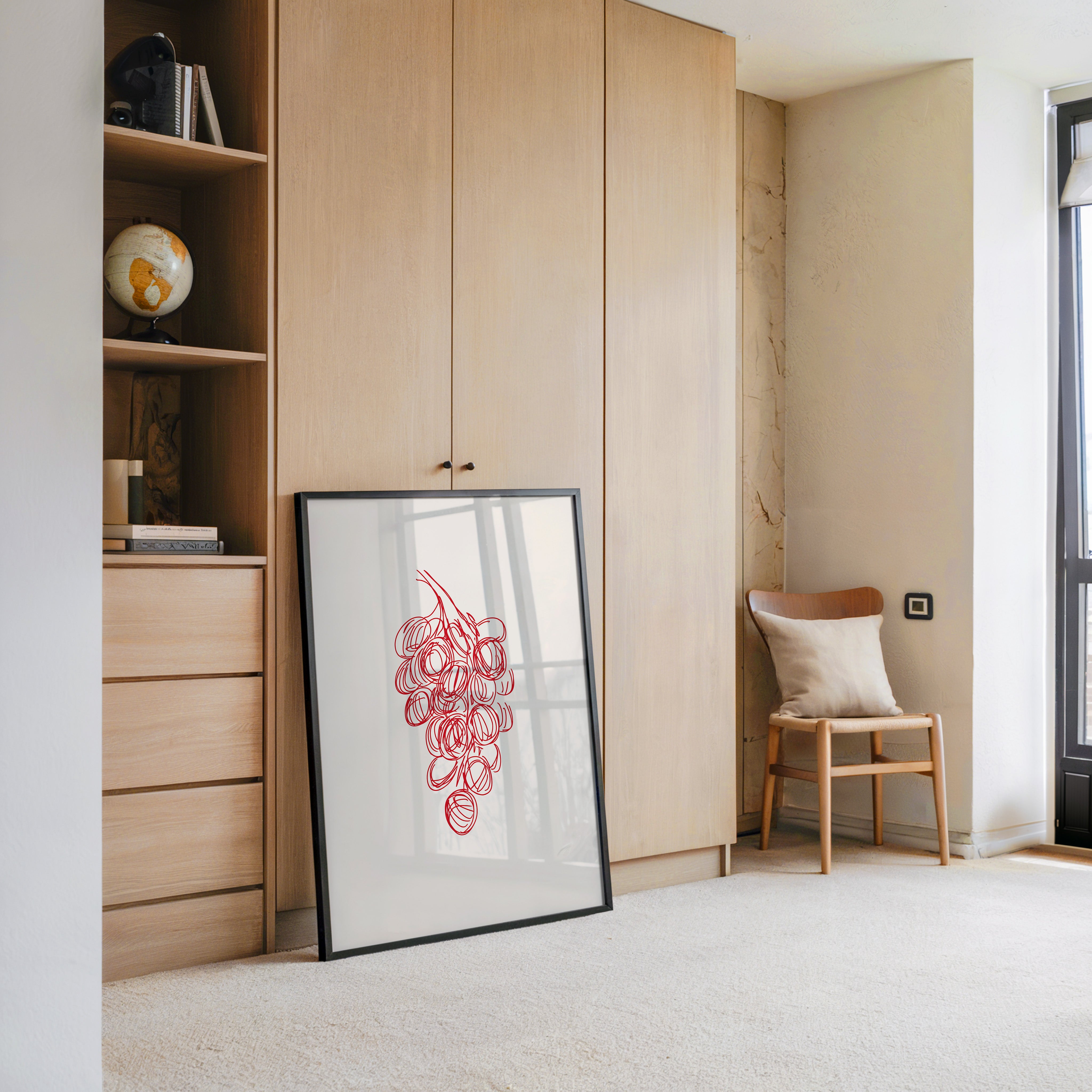 Weintrauben Skizze Rot