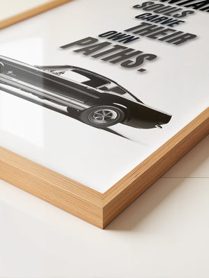 Mustang Seitenansicht Schwarzweiß