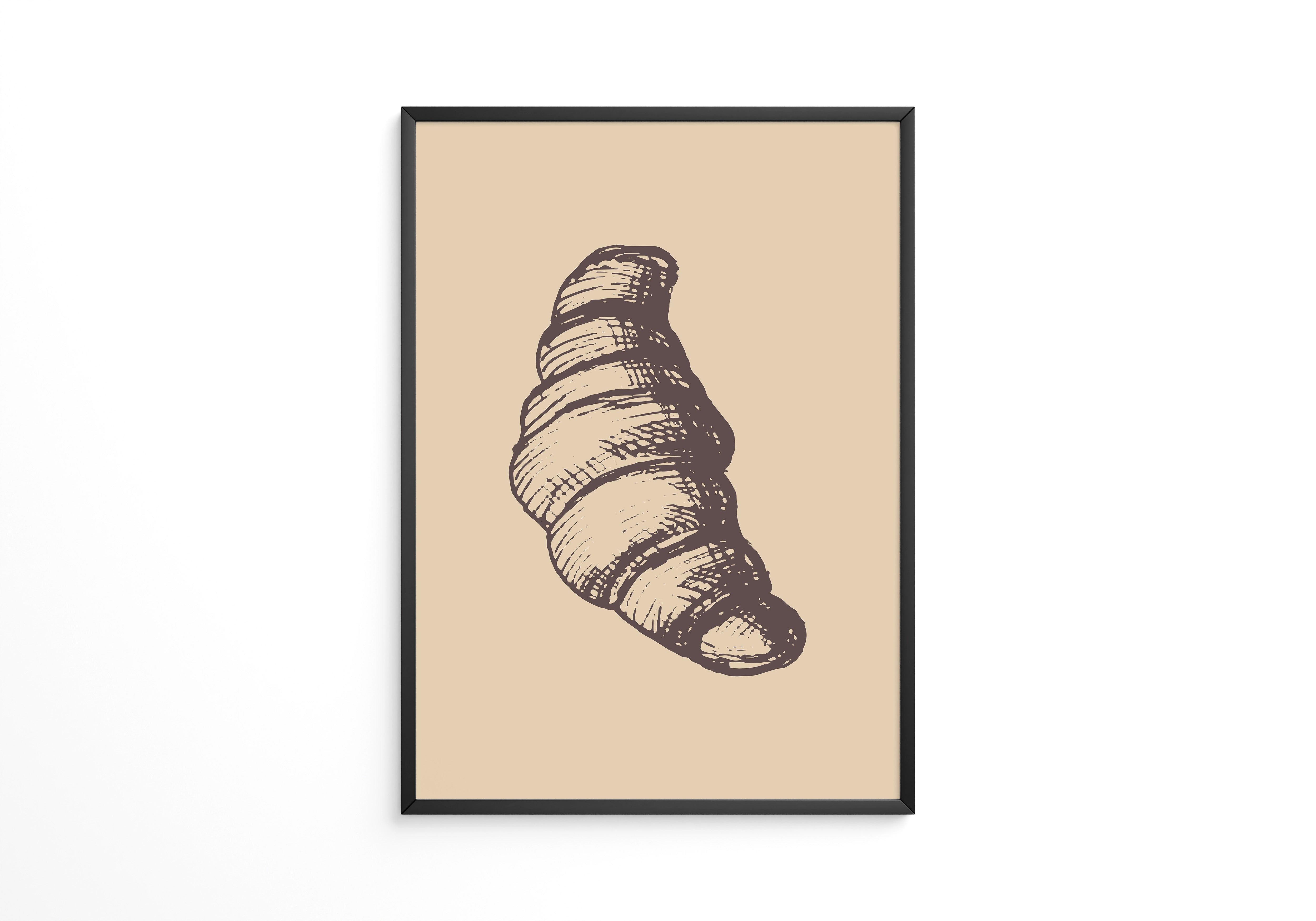 Croissant Vintage-Skizze Beige