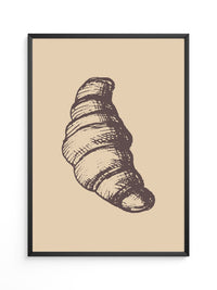 Croissant Vintage-Skizze Beige