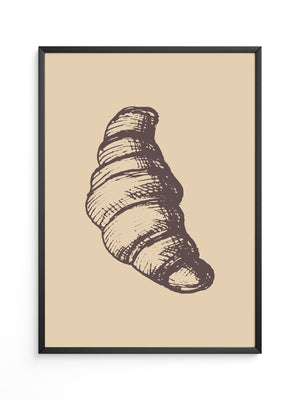 Croissant Vintage-Skizze Beige