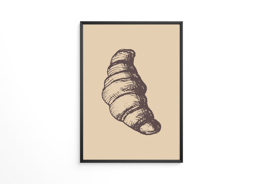Croissant Vintage-Skizze Beige