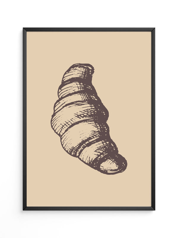Croissant Vintage-Skizze Beige