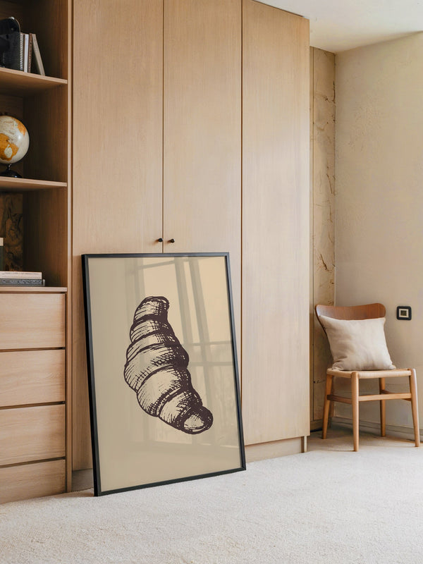 Croissant Vintage-Skizze Beige
